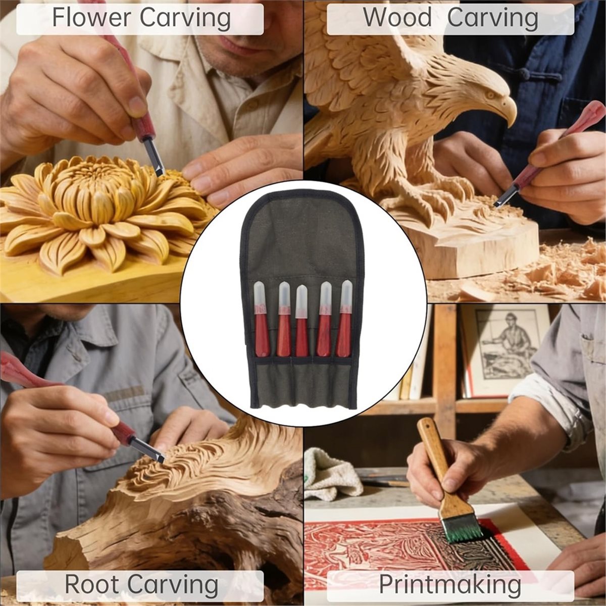 Linocut Carving Tool - Набор инструментов для линогравюры A89X, 5