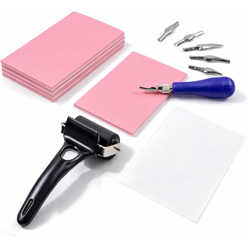 Linocut Carving Tool - Набор для линолеографии: свежий линолеум для