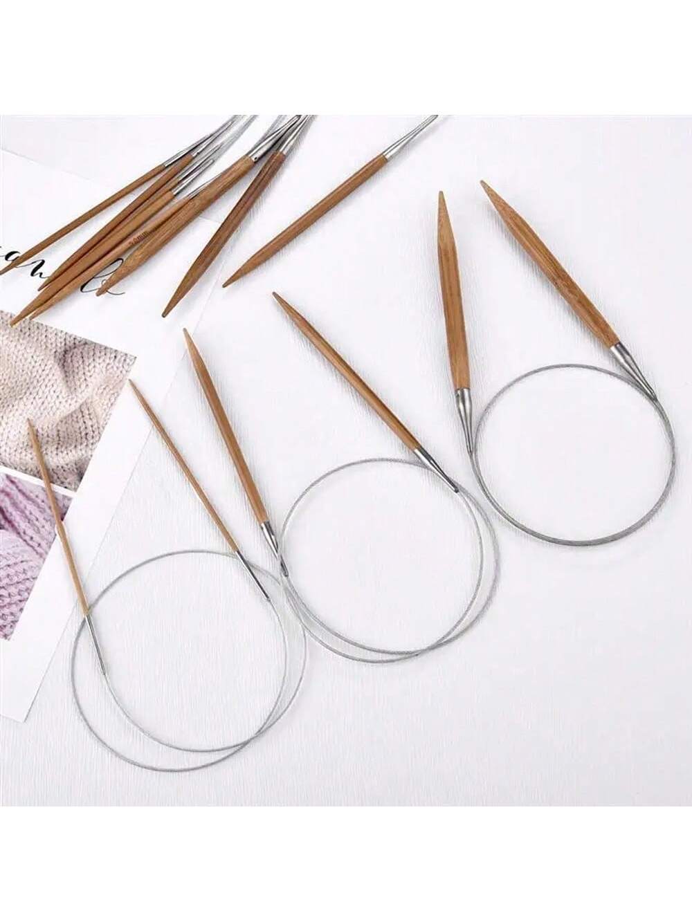 Knitting Needle Circular - 1 шт. 3.0-10 мм Натуральные бамбуковые